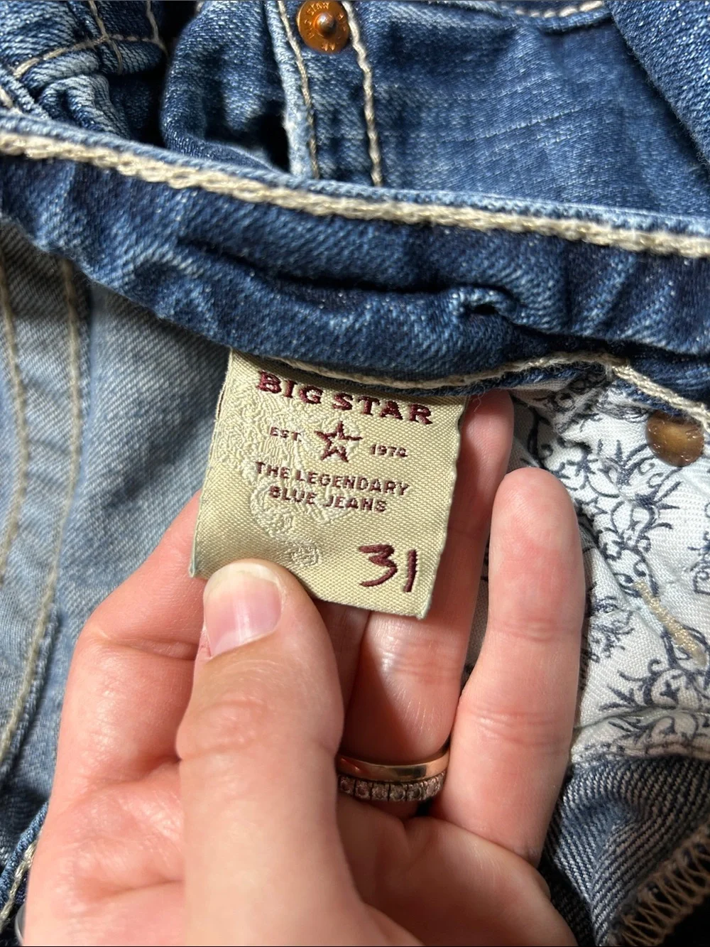 Women’s Big Star The Legendary Blue Jean Cropped Low Rise Size 31